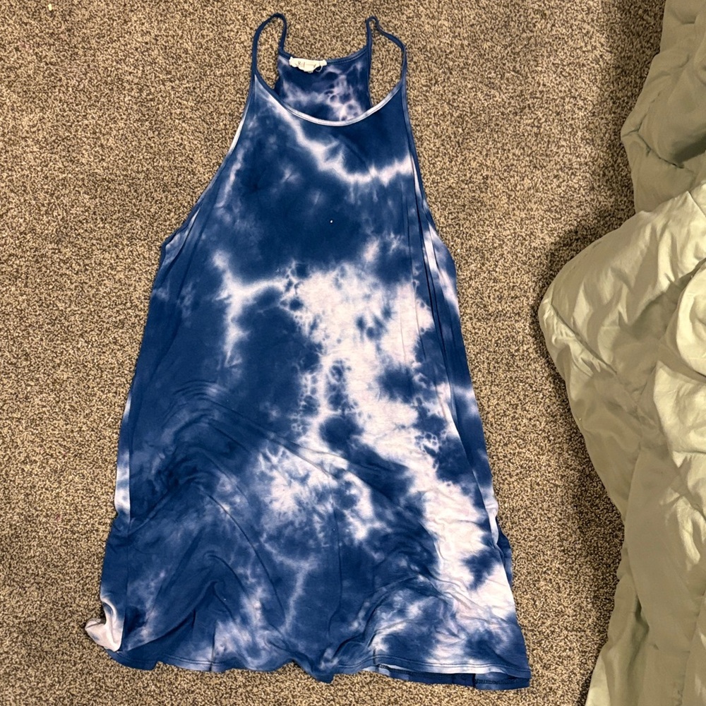 Rolla Coster Blue and White Tie-Dye Kids Casual Dress